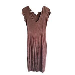 Y2K Cache Brown Bodycon Dress Large Party Neutral Espresso Brown